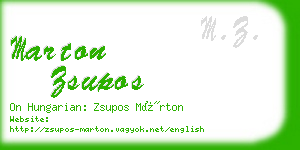 marton zsupos business card